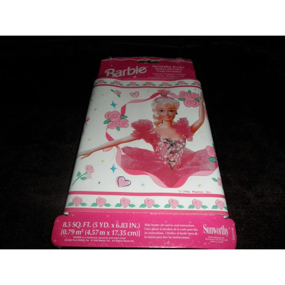 NEW 1996 BARBIE BALLERINA BALLET DECORATIVE BORDER PREPASTED (8.5 SQ) FEET)